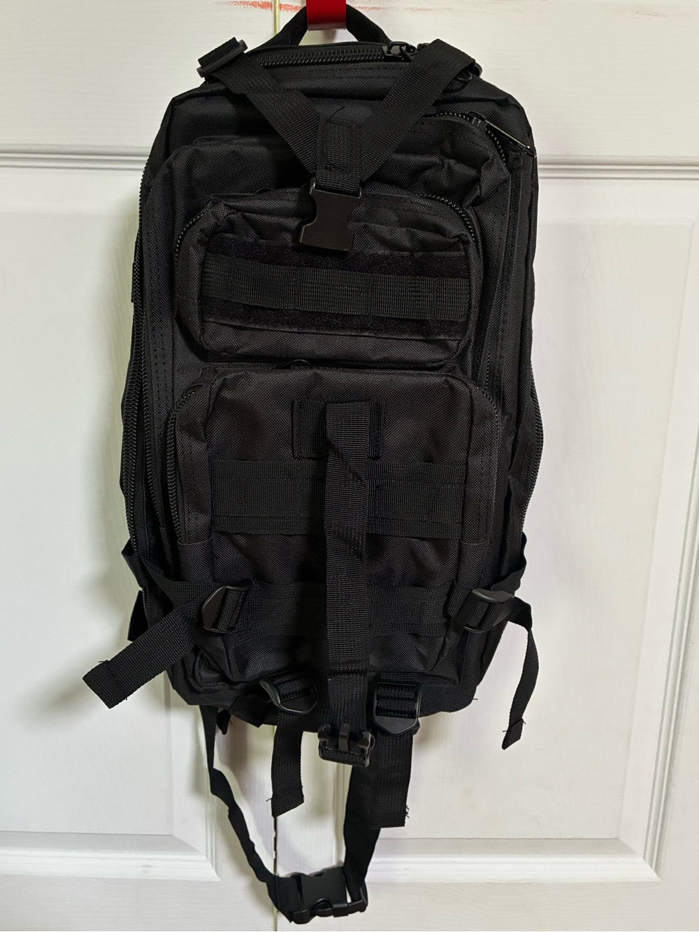 Black Tactical Backpack -MOLLE Assault Pack- EDC Bug Out Hiking Utility Bag